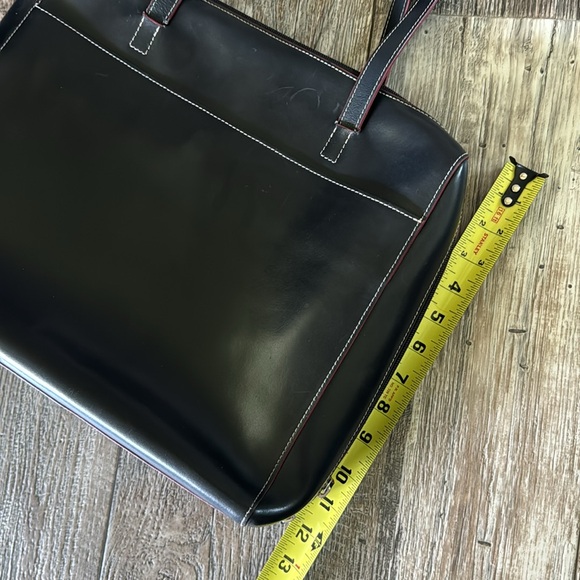 LODIS BEAUTIFUL LEATHER BLACK WITH RED TRIM LAPTOP BRIEFCASE - Picture 13 of 15